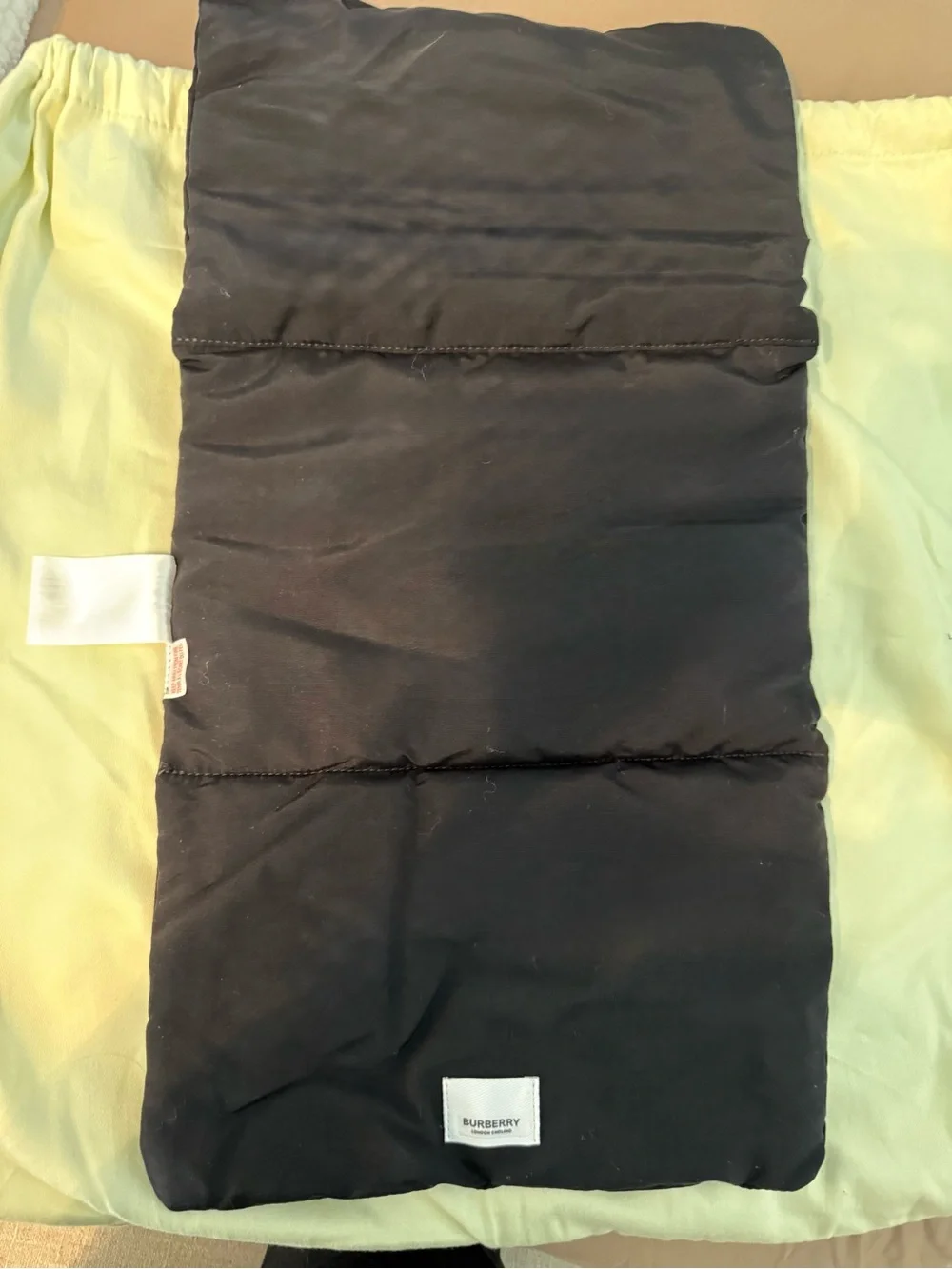 AUTHENTIC Burberry Diaper Bag Backpack. With Black nylon and leather trim.